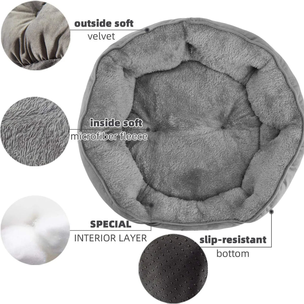 Sherpa Fleece Round Dog Bed