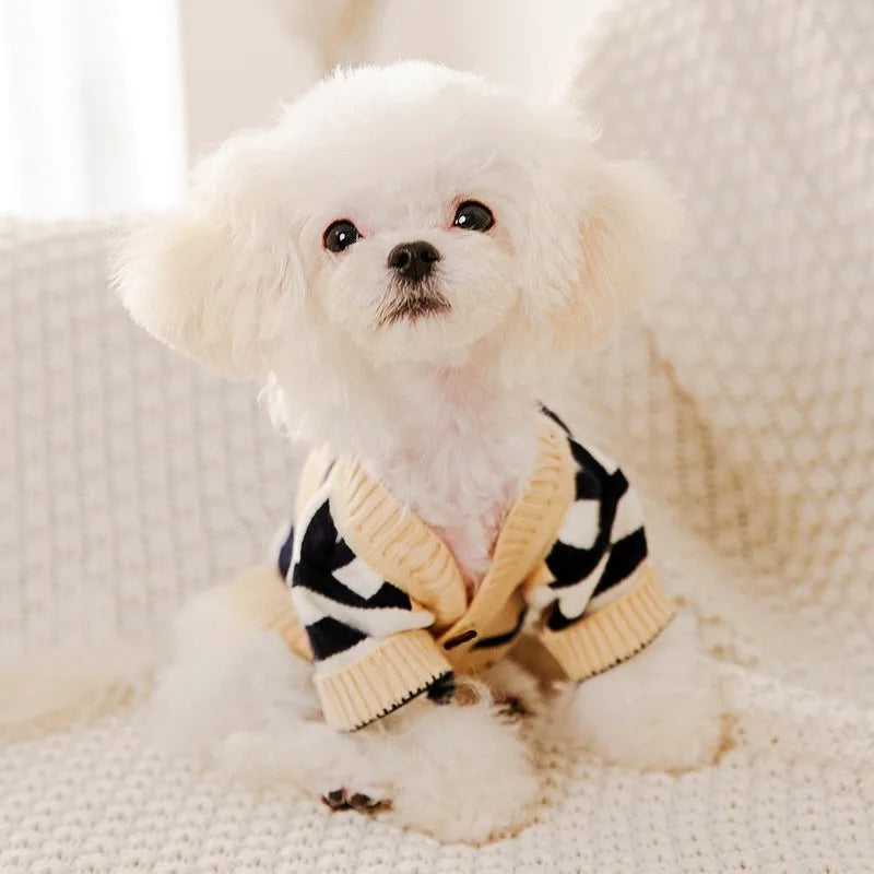 Vintage Bear Button Dog Cardigan