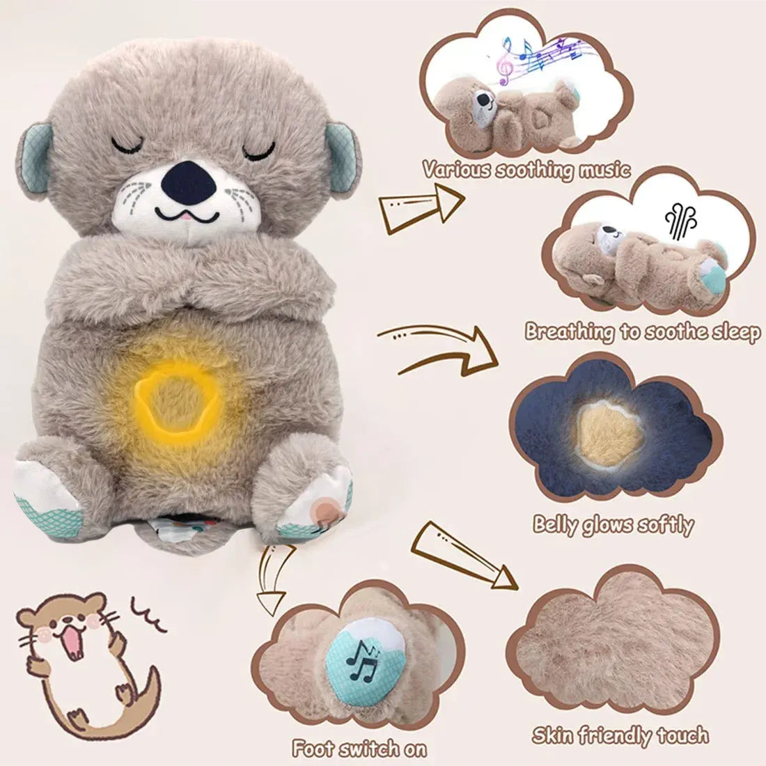 Pet Calming Otter Plush Sleeping Toy