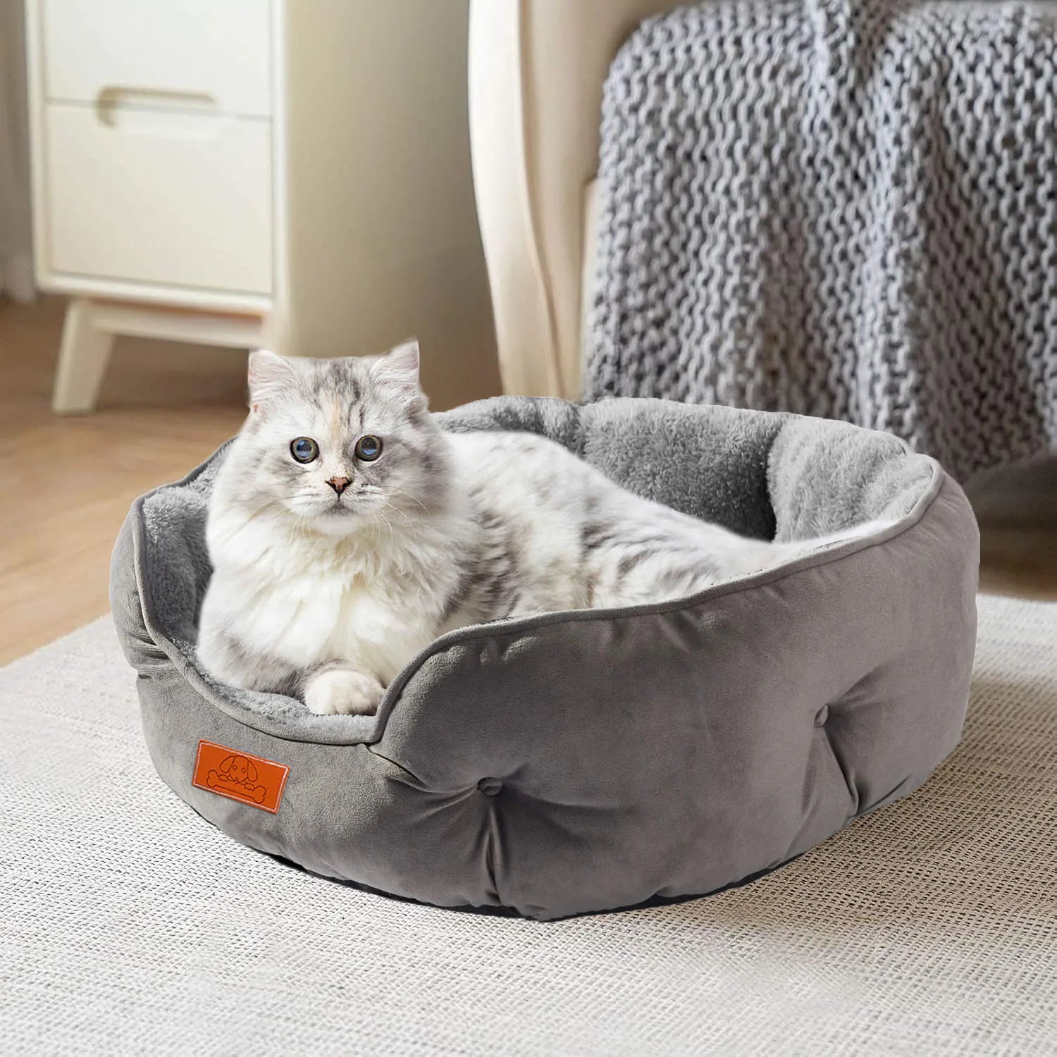 Sherpa Fleece Round Dog Bed