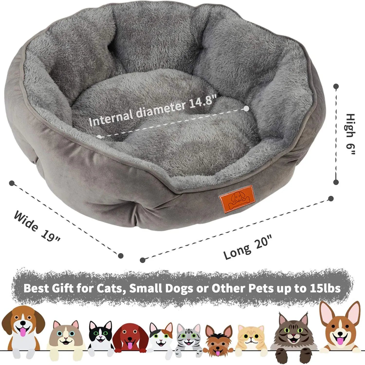Sherpa Fleece Round Dog Bed