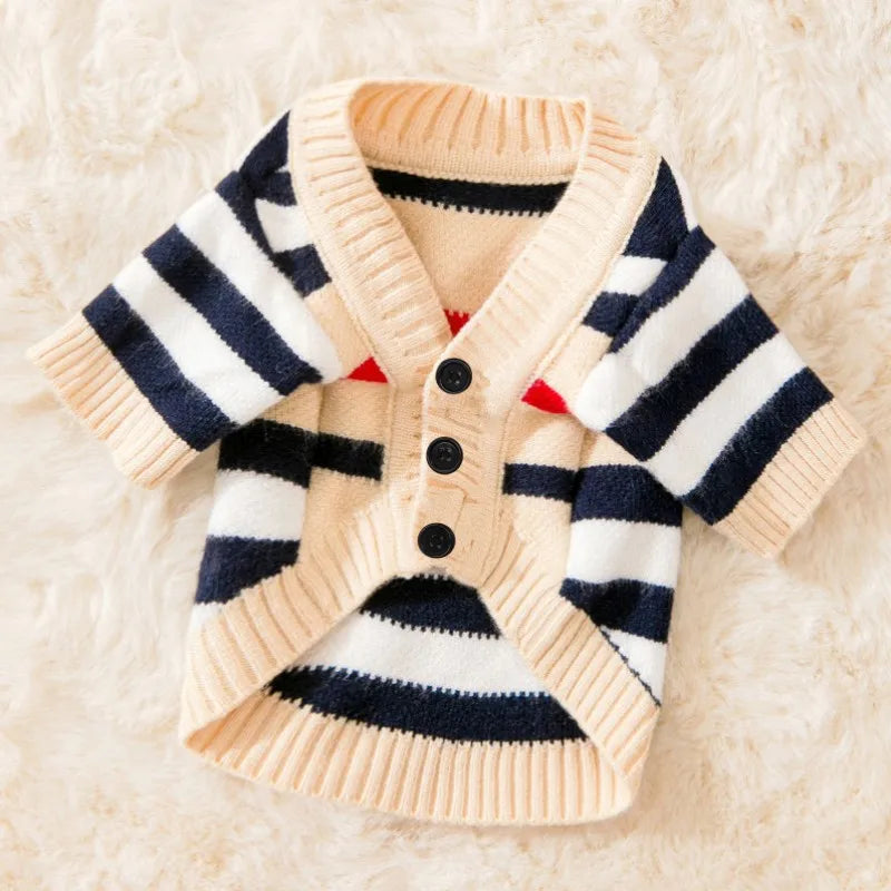 Vintage Bear Button Dog Cardigan