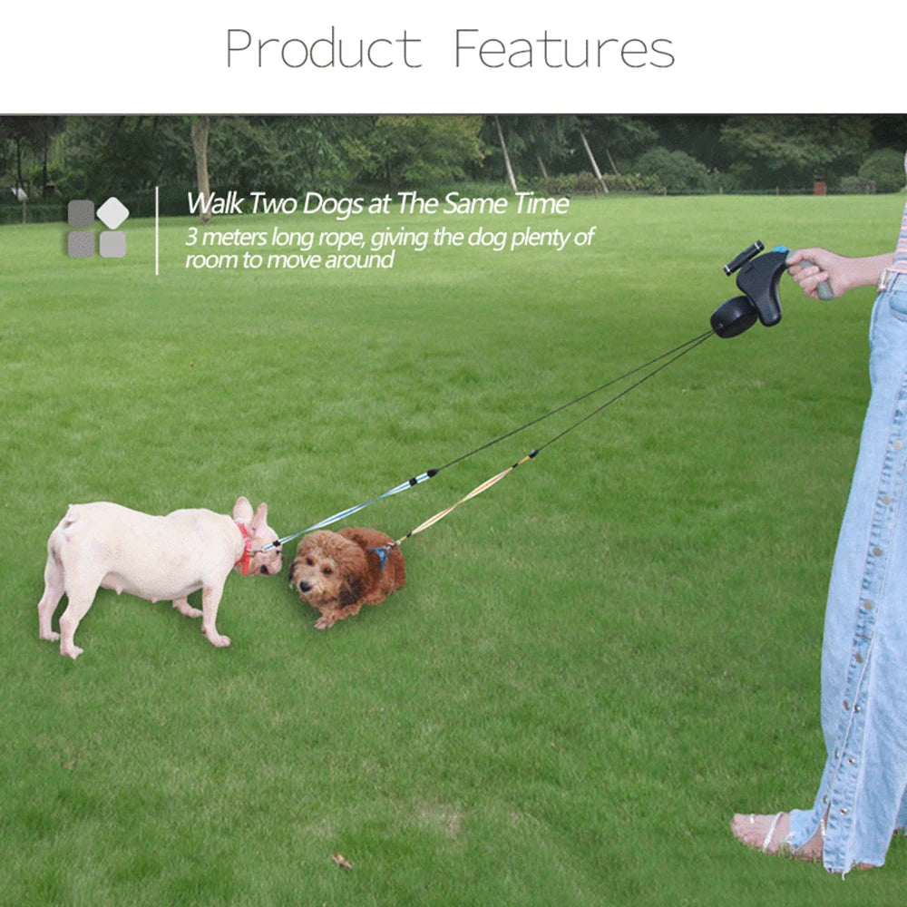 Pawfer™ Retractable Dual Dog Leash
