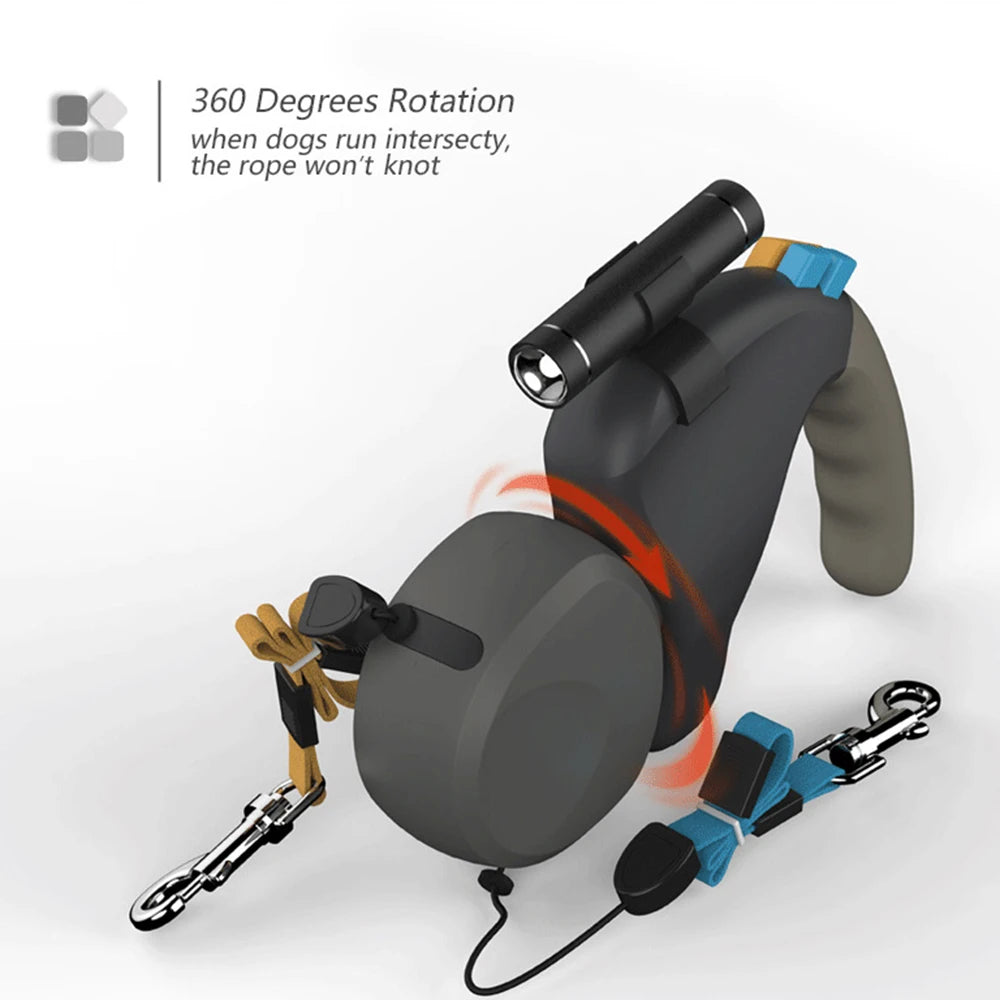 Pawfer™ Retractable Dual Dog Leash